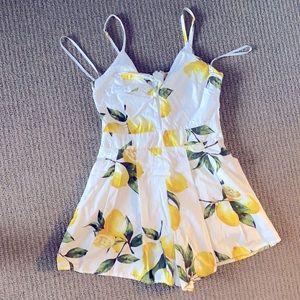 White with lemons romper